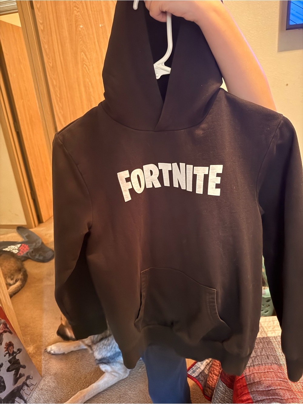 Black Pullover Hoodie - Brand Fortnite